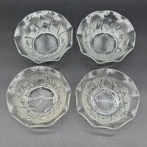 Vintage Jeannette Glass Iris and Herringbone Pattern Small Desert Bowl Dish